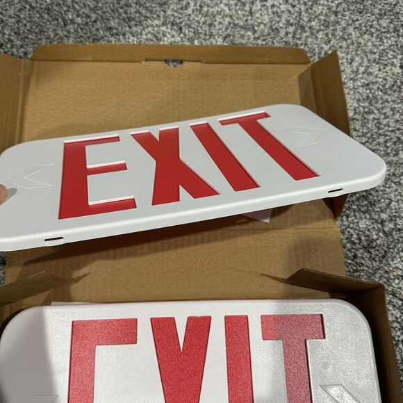 MaxLite 14101486 Lighting LED Exit Sign EX-RW Thermoplastic White w/ Red Letters - Picture 4 of 5